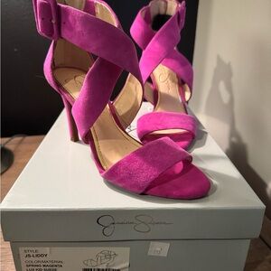 Jessica Simpson Magenta Heeled Sandals - Size 5.5